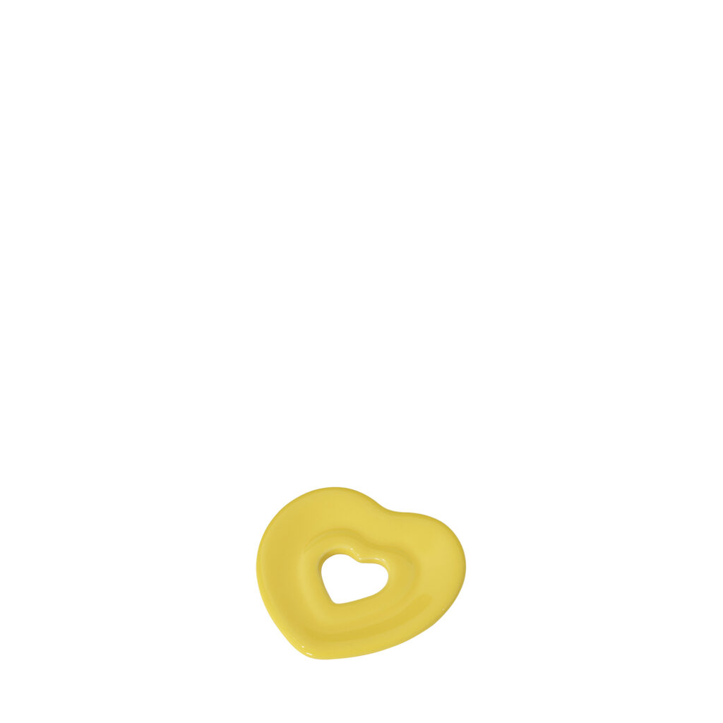 ADORNO CORAÇÃO MINI ANEL GUARDANAPO AMARELO