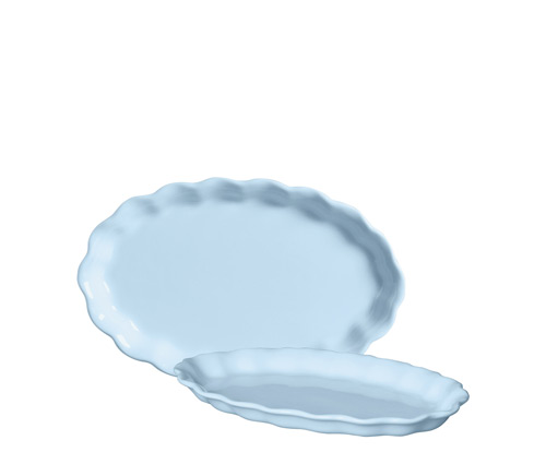 BANDEJA OVAL BABADO ALGODAO DOCE AZUL
