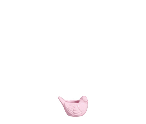 CACHEPOT PASSARO PQ ALGODÃO DOCE ROSA