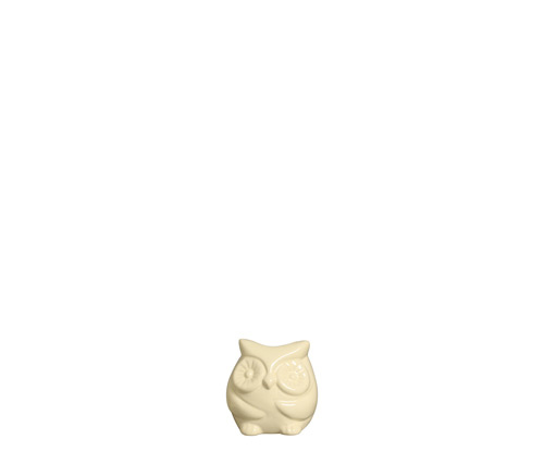 CACHEPOT CORUJA PQ ALGODÃO DOCE AMARELO