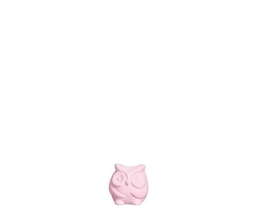 CACHEPOT CORUJA PQ ALGODÃO DOCE ROSA