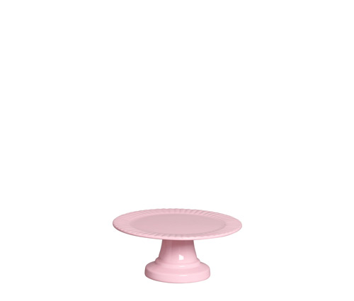 PRATO RED. FRISOS MD C/PÉ ALGODÃO DOCE ROSA