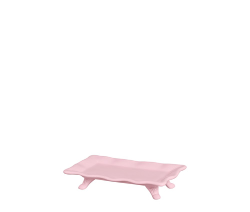 BAND. RETANG. BABADO C/PÉS BX ALGODÃO DOCE ROSA