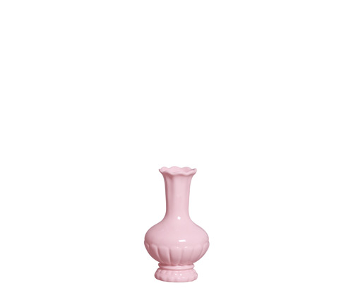 VASO SOLITÁRIO BABADO ALGODÃO DOCE ROSA