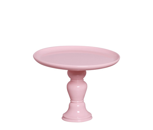 PRATO RED. LISO GR C/PÉ ALGODÃO DOCE ROSA