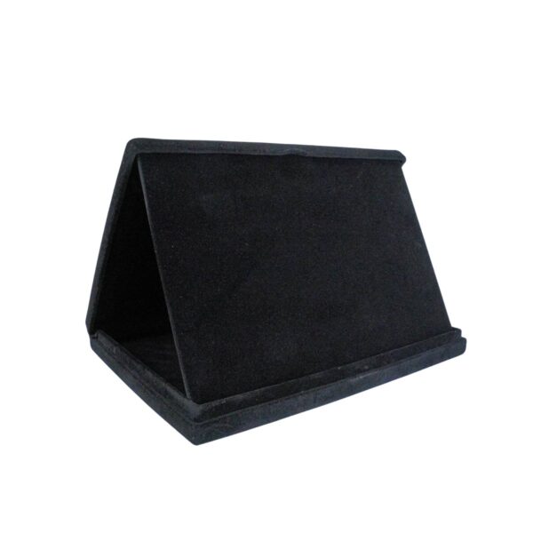 Estojo de veludo 23 x 18 cm com aba preto aberto