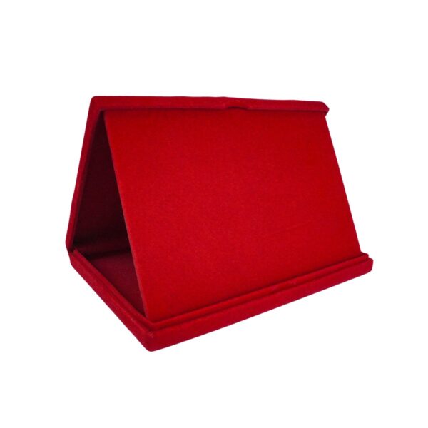 Estojo de veludo 23 x 18 cm com aba vermelho aberto