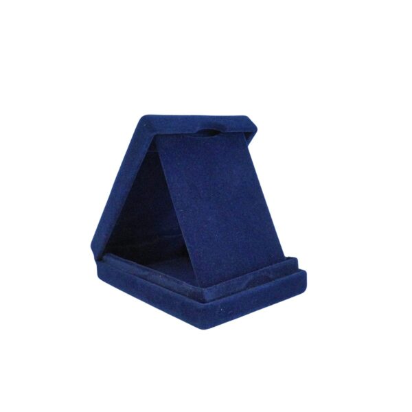Estojo de veludo 8 x 11 cm com aba azul aberto