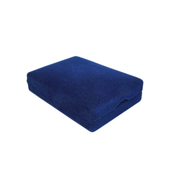 Estojo de veludo 8 x 11 cm com aba azul fechado