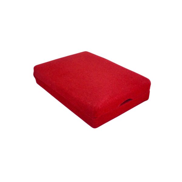 Estojo de veludo 8 x 11 cm com aba vermelho fechado