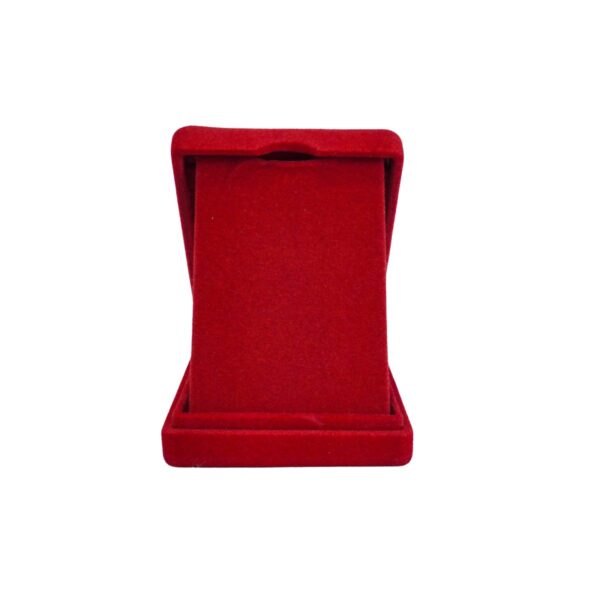 Estojo de veludo 8 x 11 cm com aba vermelho aberto de frente