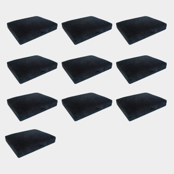 Kit com 10 estojos de veludo 23 x 18 cm com aba preto